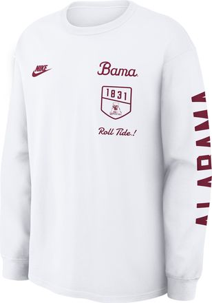 Nike Alabama Legacy Nike Mens College Long-Sleeve T-Shirt in White | 04T910AABV-4MX