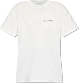 Anine Bing Walker Tee Lyrics - Dames - T-shirts - Wit - M - Katoen - Tops