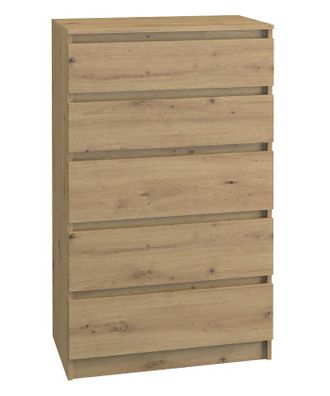Hucoco Aster T5 C&oacute;moda Dormitorio/oficina/sal&oacute;n 70x40x109.5 Cm 5 Cajones Unidad De Almacenamiento De Estilo Escandinavo Vestidor