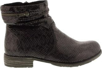 Rieker Stijlvolle enkellaars met unieke details - Dames - Veterlaarzen - Zwart - 37 EU - Schoenen
