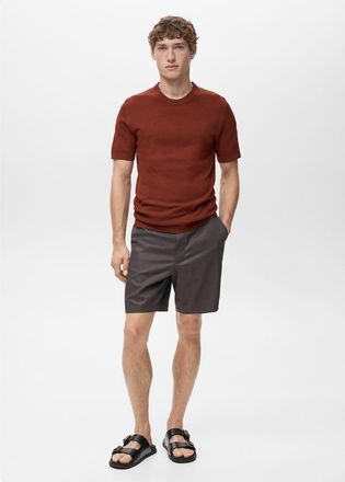 Mango Maglietta maglia sottile cotone arancione tostato - Uomo - XXL - MANGO MAN