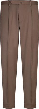 Dell'Oglio Bruine broek voor mannen - Heren - Nette broeken - Bruin - S - Wol - Broeken