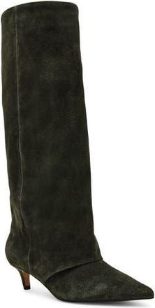 Steve Madden Luca Kitten Heel Knee High Boot in Olive Suede at Nordstrom Rack, Size 9.5 Regular Calf