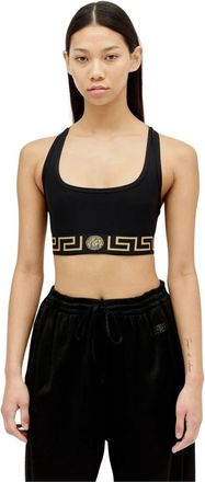 Versace Greca Trim Sportbeha - Dames - Tops zonder mouwen - Zwart - XS - Tops