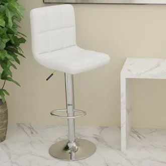 vidaXL Taburete De Cocina Cuero Sint&eacute;tico Blanco Vidaxl