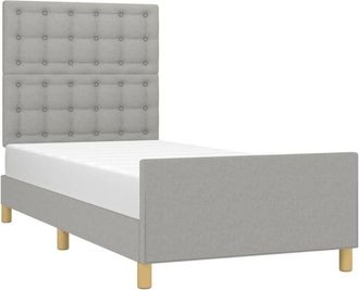 vidaXL Estructura De Cama Sin Colch&oacute;n Tela Gris Claro 90x200 Cm Vidaxl