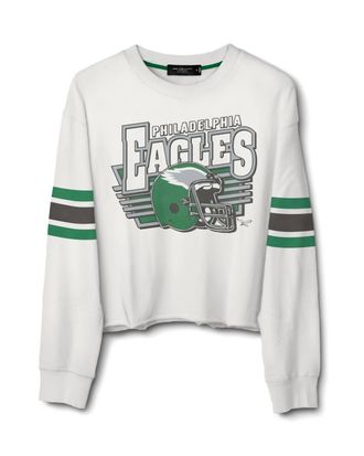 Junk Food Womens Philadelphia Eagles Vintage Sweatshirt In White
