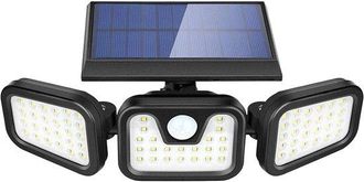OEM L&aacute;mpara De Exterior Con Sensor De Movimiento, 74 Led, Aplique De Pared Con Sensor, Sensor D&iacute;a/noche, Color Negro