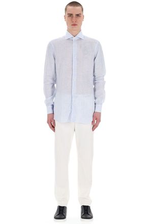 Barba Cult Line Linen Tailored Stripe Shirt