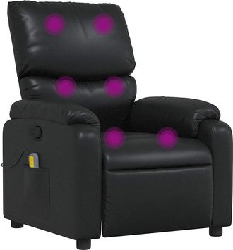 vidaXL Vidaxl - Sill&oacute;n De Masaje Reclinable Cuero Sint&eacute;tico Negro