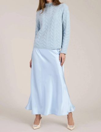 Tyler Böe Edie Charmeuse Skirt In Light Blue