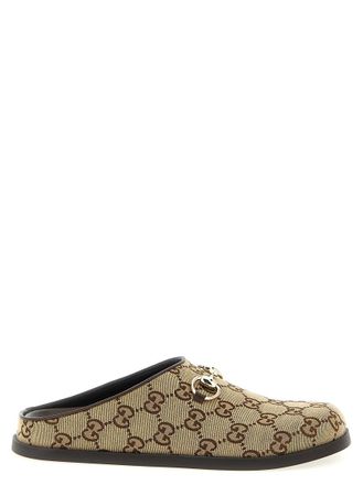 Gucci Beige Horsebit Mules