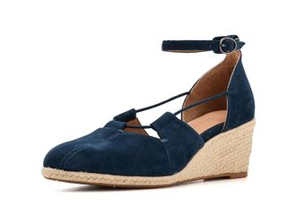 Gentle Souls Ori Womens Wedge Shoes Navy Suede : 8.5 M
