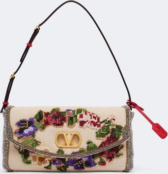 Valentino Garavani DeVain Small floral beaded shoulder bag