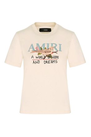 Amiri WOMENS HOPE AND DREAMS T SHIRT Size: L, colour: BEIGE