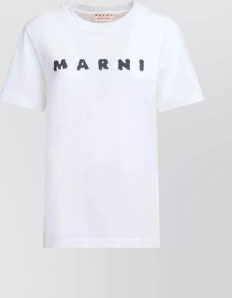 Marni crewneck printed t-shirt straight hem