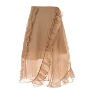 Cecilie Bahnsen Midi Skirts, female, Pink, XS, Antiqued Pink Organza Skirt