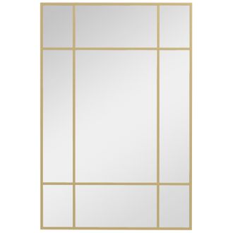 OEM Espejo Rectangular De Pared Espejo De Ventana 90x60 Cm Con Marco De Metal Espejo Decorativo Para Sal&oacute;n Dormitorio Dorado