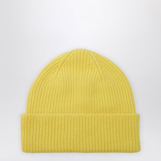 Le Bonnet Beanie in wool and Caregora in Acid Yellow