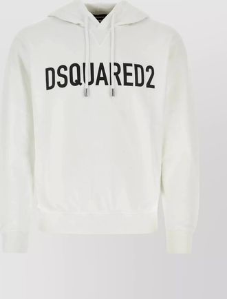 Dsquared2 cotton logo print hooded sweatshirt