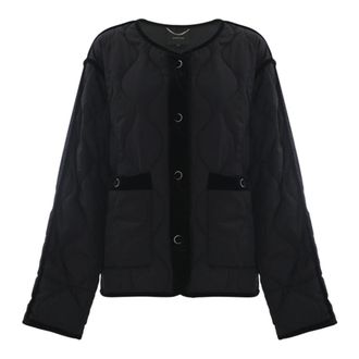 Kocca Jassen, Dames, Zwart, S, Gewatteerde donsjas met golfpatroon