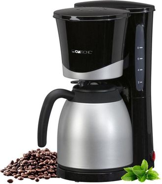 Clatronic KA 3327 - Macchina da caffè con filtro da 8 a 10 tazze, con caraffa termica, sistema antigoccia e spegnimento automatico, inserto filtro