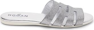 Hogan Cut-Out Glitter Slides