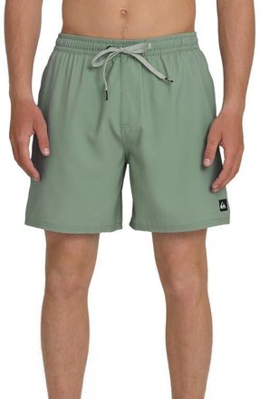 Quiksilver Everyday 17 Solid Stretch Swim Trunks in Lily Pad at Nordstrom, Size Xx-Large