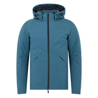 Herno Windbreaker with Hood and Zipper - male - Herno - Light Jackets - Blue - 3XL - Jackets