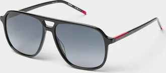 HUGO BOSS Black acetate aviator sunglasses