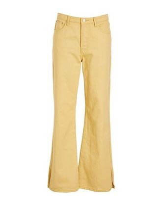 8 by YOOX ORGANIC COTTON DENIM SPLIT HEM STRAIGHT-LEG JEANS