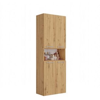 Hucoco Glaze - Mueble De Cuarto De Ba&ntilde;o Con Cesta - Estilo Moderno - 174x60x30 Cm - Columna De Cuarto De Ba&ntilde;o