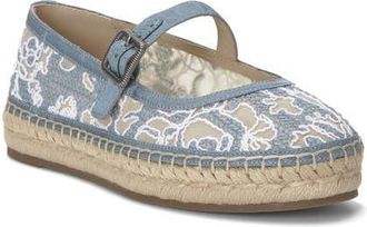 Lucky Brand Orlyna Espadrille Mary Jane Flat in Blue/Bone Light Grey at Nordstrom, Size 8.5