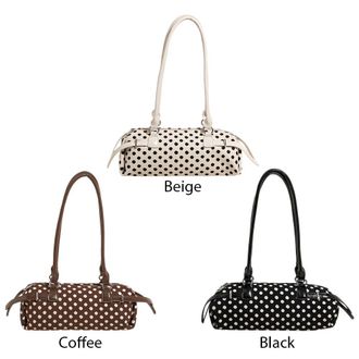 Generic Pufei Women Canvas Polka Dot Handbag Stylish Underarm Bag Leisure Shoulder Bag (Beige)