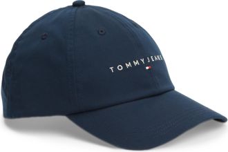 Tommy Jeans Baseball Cap TOMMY JEANS TJM LINEAR LOGO CAP, schwarz night navy, Web, Baumwolle, Caps Baseball Cap, UNISEX Klemmverschluss, grosse Logostickerei