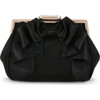 Badgley Mischka Mae Bow Pouch Clutch in Black at Nordstrom, Size Small