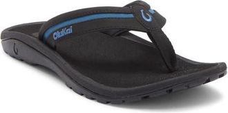 Olukai Ohana Plua Flip Flop in Black /Slate Blue at Nordstrom, Size 15
