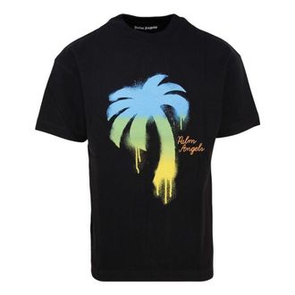 Palm Angels The Palm Classic T-Shirt Black Green PMAA001F22JER0111055