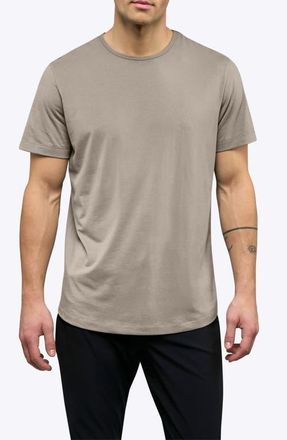 Cuts AO Curve Hem Cotton Blend T-Shirt in Pure Cashmere at Nordstrom, Size Xx-Large R