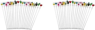 OEM Juego De 40 Agitadores De Bebidas Tropicales Para C&oacute;cteles, Barra Mezcladora De 9 Pulgadas Con Dise&ntilde;os De Copas De Vino