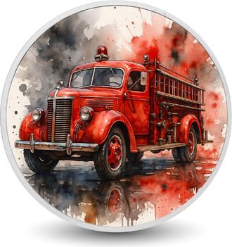 OEM Moneda De Plata Fina De 1 Oz De La &Eacute;poca De Los Bomberos De Blaze Of Glory