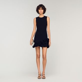 Sandro Floral knit short dress