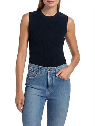 Veronica Beard Sid Crew-Neck Knit Tank Top In Navy