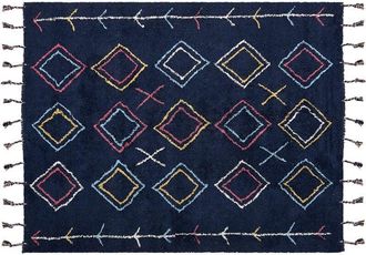 Beliani Rug CORUM Black 160 x 230 cm Cotton