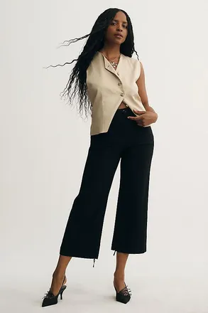 Maeve Colette High-Rise Wide-Leg Pants in Magic Fabric