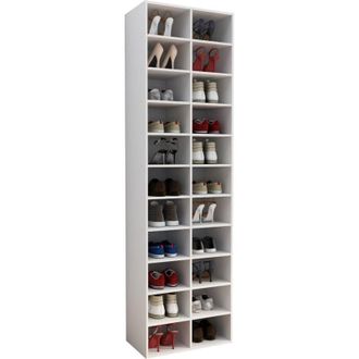 ebuy24 Estante De Zapatos De Madera Vcm Dimensiones Aprox. Al. 183 X An. 52 X P. 30 Cm Caja De Zapatos Con 22 Compartimentos Armario Para Zapatos - Hinsol Xl
