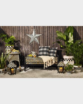 MacKenzie-Childs Spindle Check Outdoor Bench