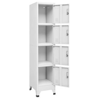 Berkfield Home Locker Cabinet with 4 Compartments 38x45x180 cm in Grey | Size: 38 x 45 x 180 cm