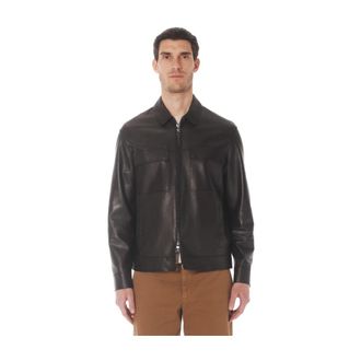 The Jack Leathers Giubbino pelle con doppia tasca sul davanti - Heren - Leren en Su&egrave;de Jassen - Bruin - L - Leer - Jassen