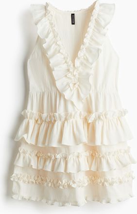 H&M Kleid mit Volants - White